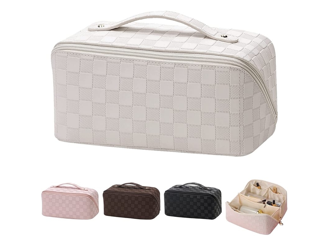 Bolsa De Maquiagem Portátil Para Viagem, Grande Com Armazenamento Multifuncional