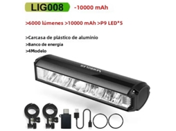 Luz De Guidão (10000mah) - 6000 Lúmens - Recarregável Via Usb - À Prova D'água - Para Bicicletas De Montanha E Estrada