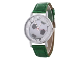 Relógio de quartzo com pulseira de couro PU, mostrador redondo moderno, conjunto para casal (verde)
