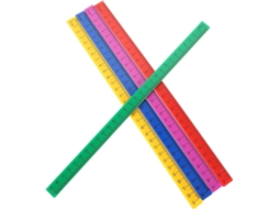 Regla magnética de plástico de 29 cm, juego de 5 colores vibrantes, graduada en centímetros P