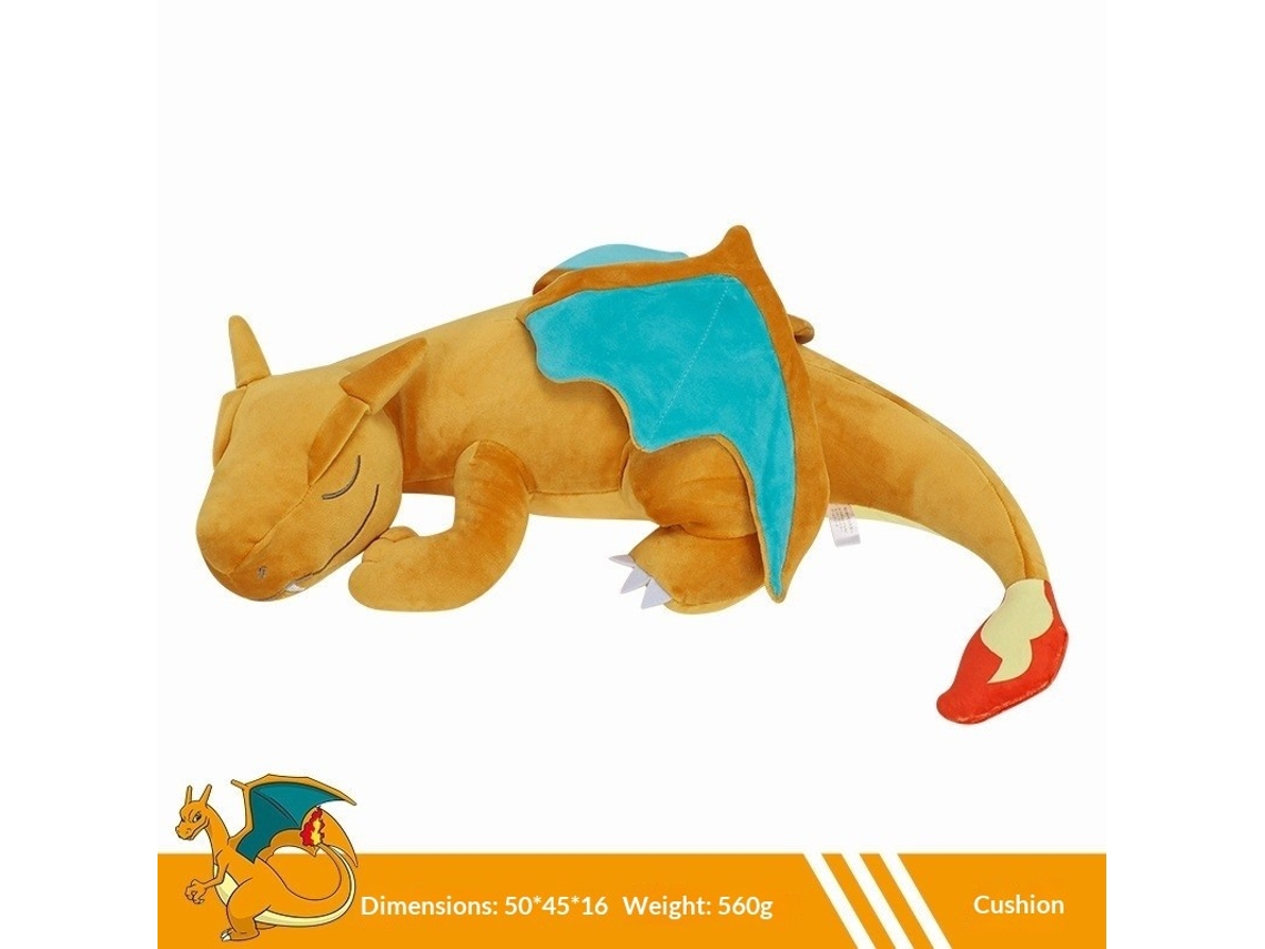 Almofada Charizard Em Peluche (deitado - Amarelo E Laranja)