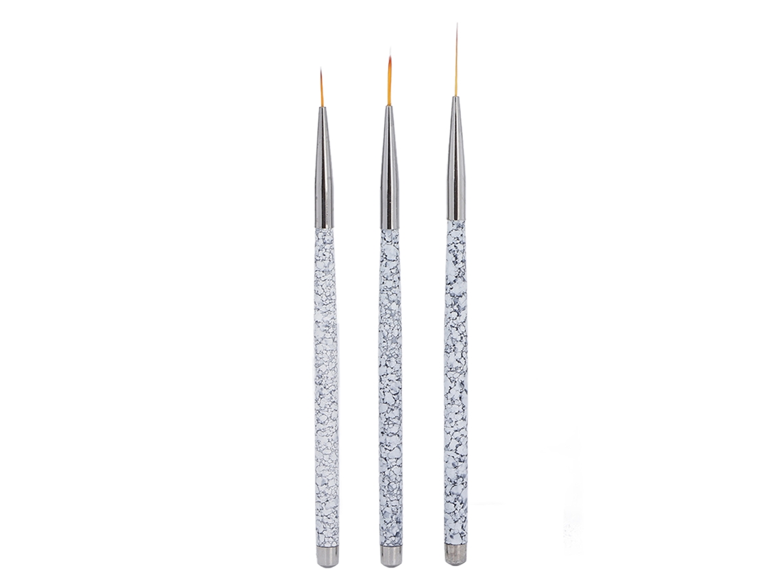 Conjunto De 3 Pincéis Profissionais Para Arte De Unhas Liner Pintura Desenho Ferramentas De Manicure
