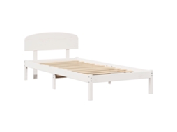 Conjunto 1 Estrutura De Cama Moderna Vidaxl Branco Madeira De Pinho Maciça (100 X 200 Cm)