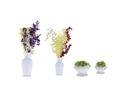Mali conjunto de 4 Plantas em Vaso Simuladas para Decoração de Casa Escritório Jardim