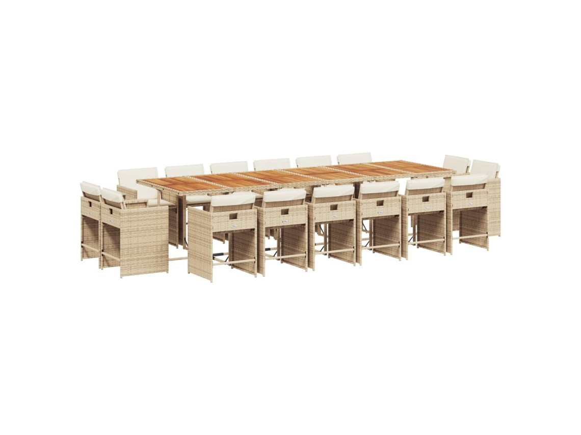 Garden Dining Set, Garden Dining Sets Vidaxl Bege Rattan / Vime (n/a)