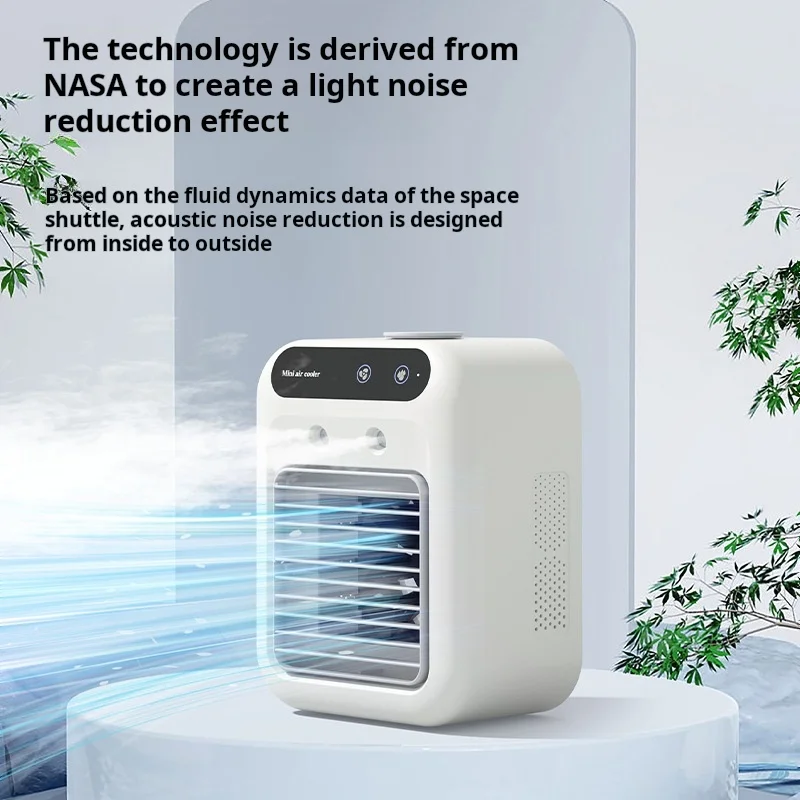 Ventilador portátil MDUG branco alta velocidade com bateria de 1200 Mah