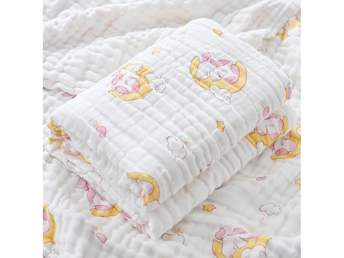 Toalha De Banho Para Bebê, Tecido De Algodão Extra Macio De 6 Camadas, 100% Algodão Puro, 110 Cm X 110 Cm. Siurn
