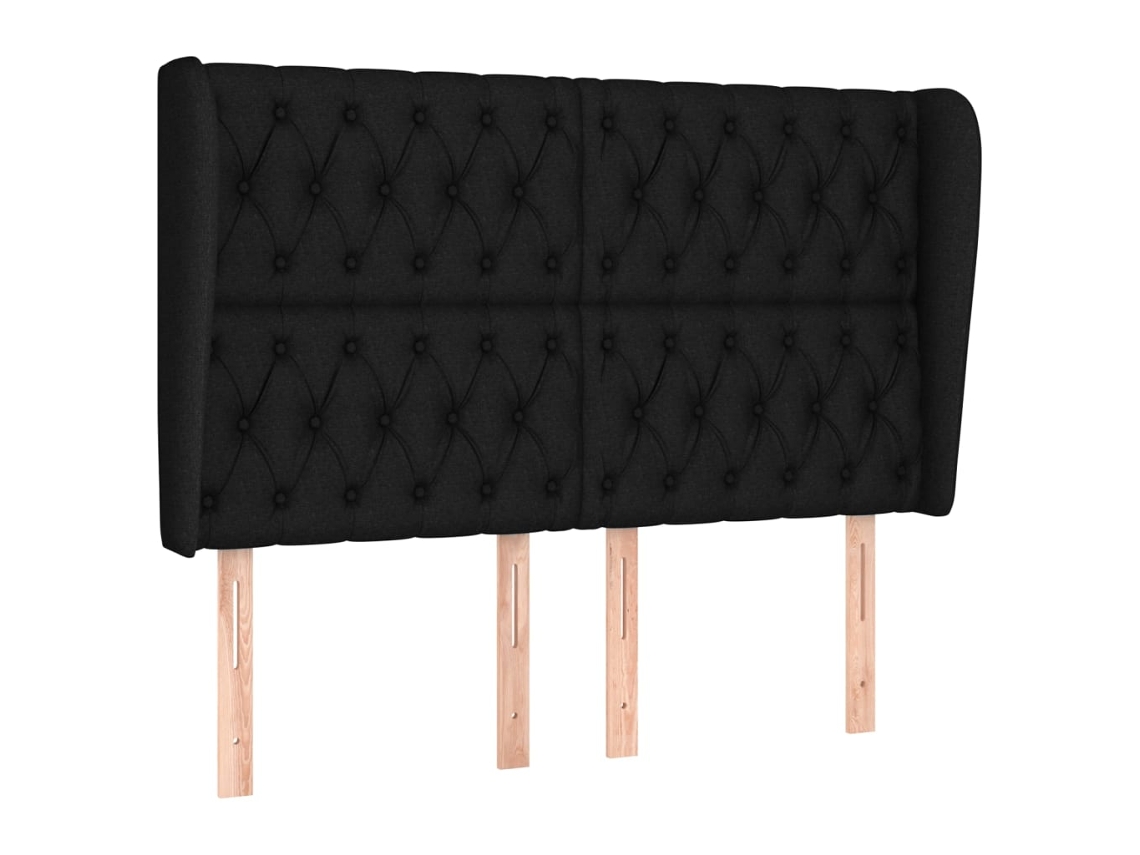 Cabeceira de Cama com Abas Tecido Preto MAISON EXCLUSIVE (163x23x118 cm)