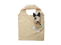 Sacola de Compras Dobrável de Plástico com Alça Larga e Abertura Ampla, com Estampa de Cachorrinho Fofo, Portátil e Ecológica. GOKOCO