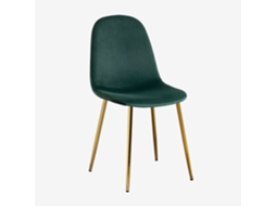 Sklum Pack De 2 Cadeiras De Jantar Glamm Poliéster     Dourado                  Velluto Verde Selva                               Veludo