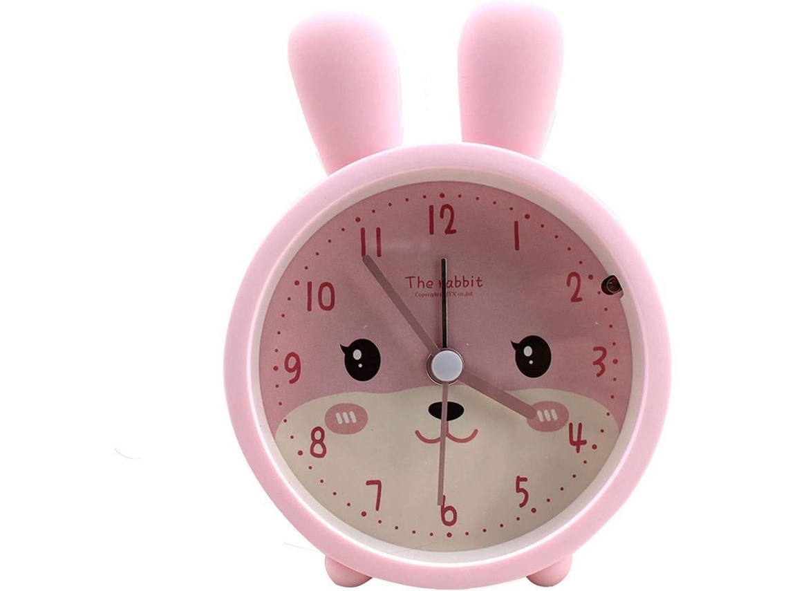 2026-reloj Despertador Animalito Silencioso Con Luz Nocturna Para Niños Conejo Azul