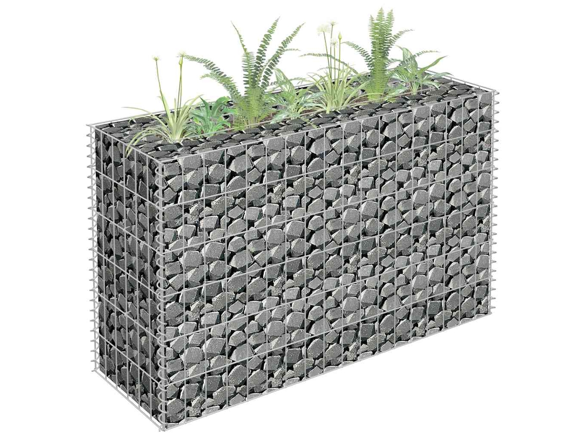 Vidaxl Canteiro Elevado/cesto Gabião 90x30x60 Cm Aço Galvanizado