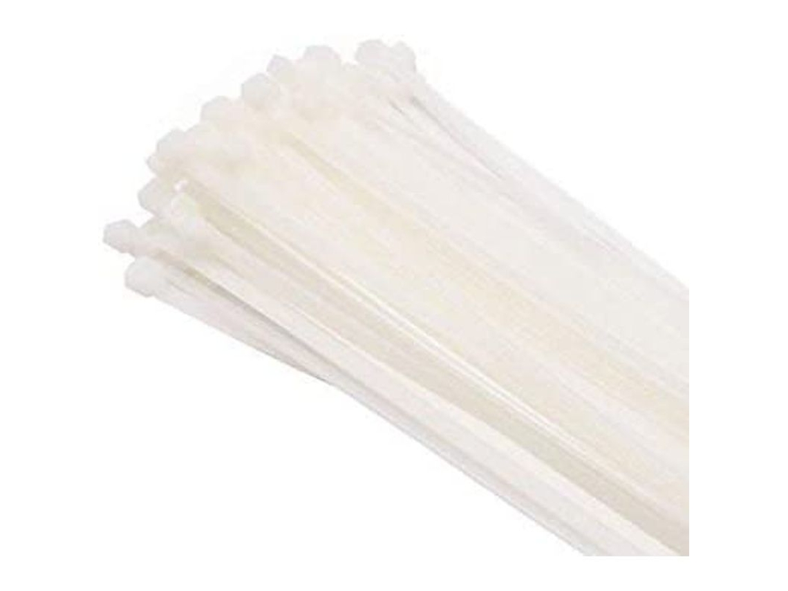 2026 100 Cabos de Fixação, Branco, 200mm X 3.6mm, Qualidade Premium de Plástico