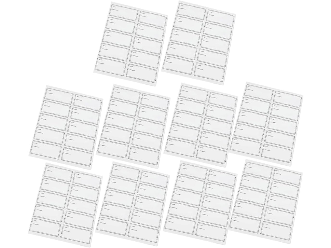 10 Folhas De Etiquetas Autoadesivas E Impermeáveis De Papel Sintético Para Garrafas Com