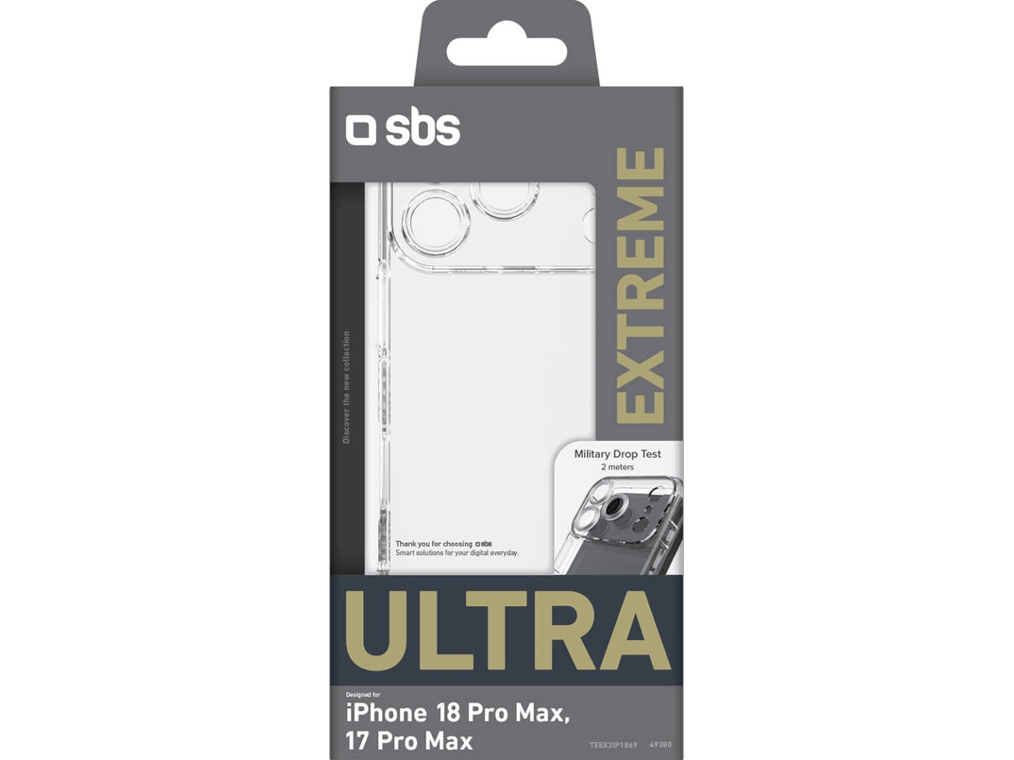 Capa SBS Extreme Ultra iPhone 18 Pro Max/ iPhone 17 Pro Max (Transparente)