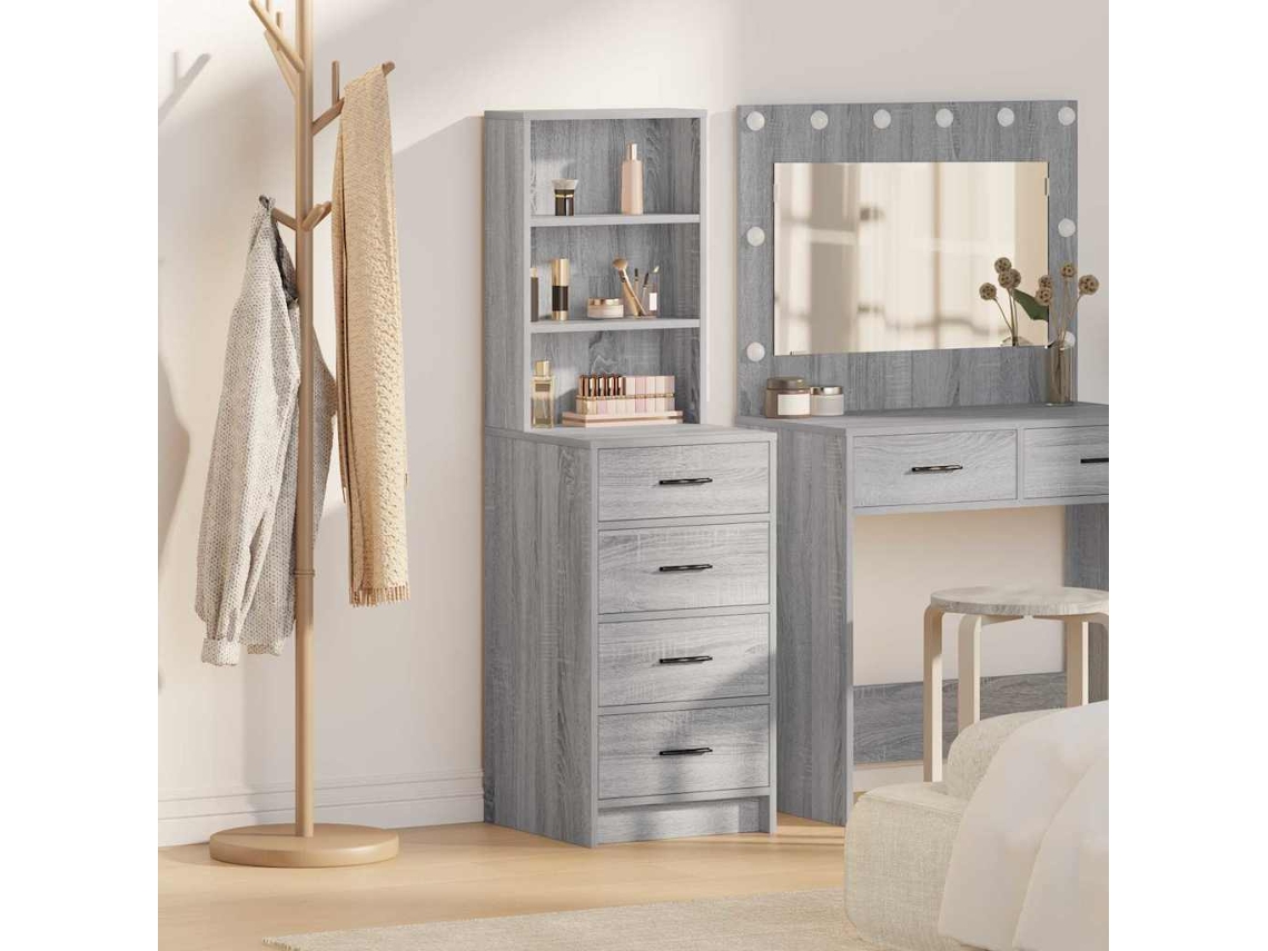 Vidaxl Buffê Sonoma Cinzento 40 X 41 X 135 Cm Derivados De Madeira