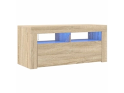 Móvel de TV com luzes LED 90x35x40 cm Carvalho Sonoma MAISON EXCLUSIVE