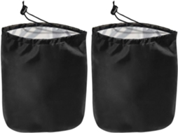 Capa para espelho retrovisor de carro, impermeável, dupla face, com proteção solar, na cor preta texturizada.