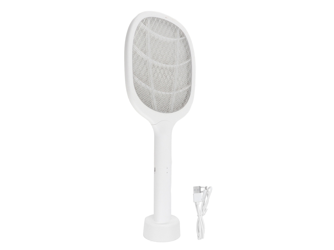 Laxiscreed Vassoura Elétrica Matamoscas 2 Em 1, Recarregável Com Luz Ultravioleta