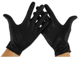 Luvas de Nitrilo Tamanho S Descartáveis Pretas Sem Látex para Manutenção Cozinha Laboratório Jardinagem (100 Unidades)