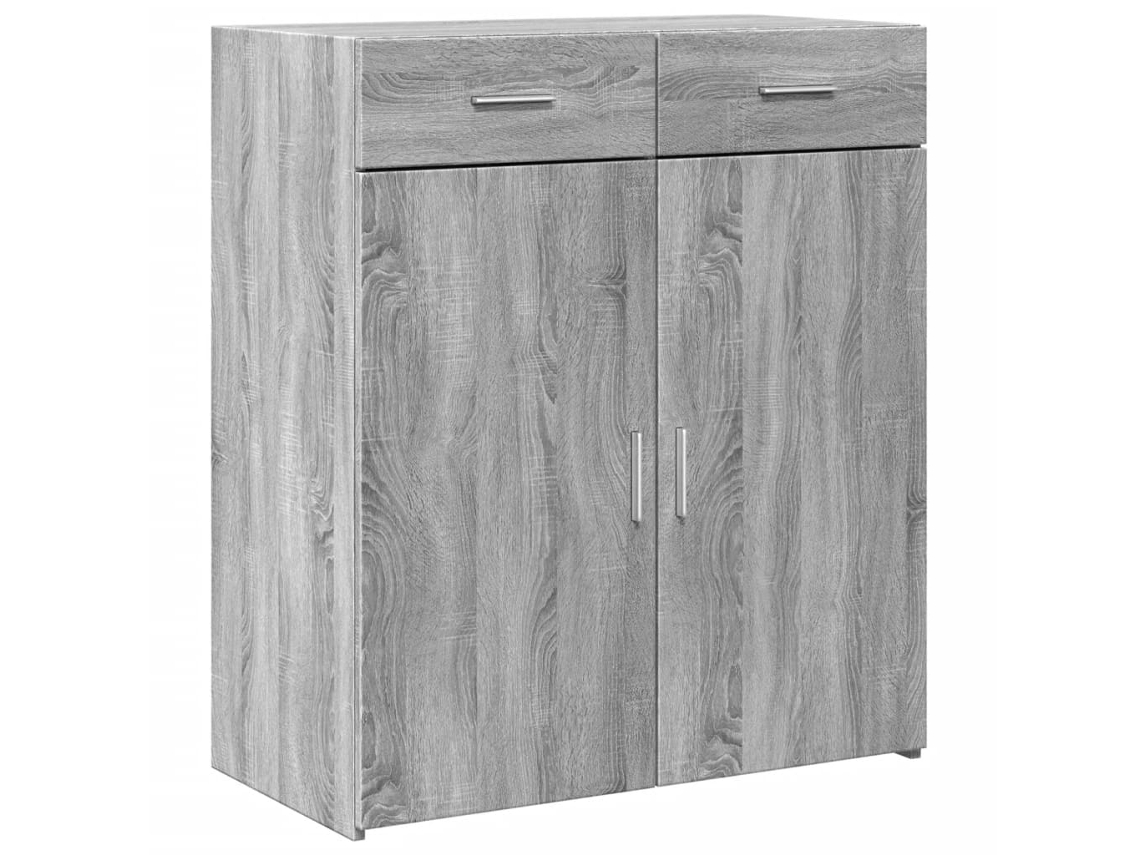 Sideboard, Sideboards Vidaxl Cinzeto Madeira Processada (80 X 42.5 X 93 Cm)