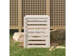 Vidaxl Caixote De Compostagem 63,5x63,5x77,5cm Pinho Maciço Branco