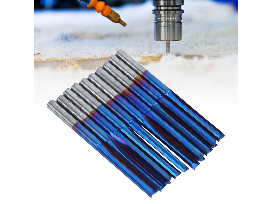 Laxiscreed Fresa De Duas Cortes Com Corpo Reto, 3,175mm De Haste Para Trabalhos De Fresagem