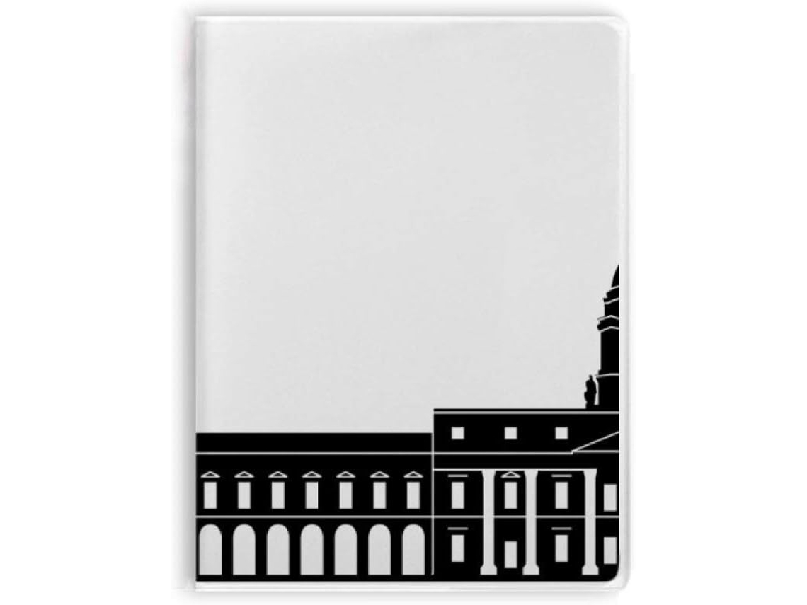 Capa de caderno com o horizonte de um edifício icônico de Dublin, Irlanda, estilo Sopal.
