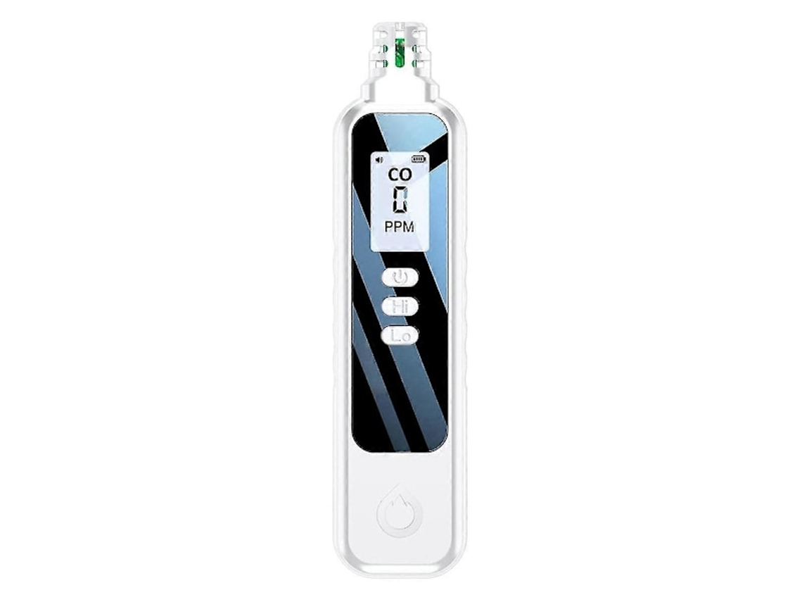 Detector Portátil De Monóxido De Carbono Para Viagens, Com Tela Lcd E 2 Pilhas Aaa(branco)