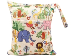 Bolsa de Fraldas Reutilizável Impermeável Lavável com Fecho Zipper Organizador de Fraldas 30x36cm