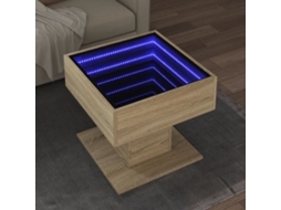Vidaxl Mesa De Centro C/ Leds 50x50x45 Madeira Processada