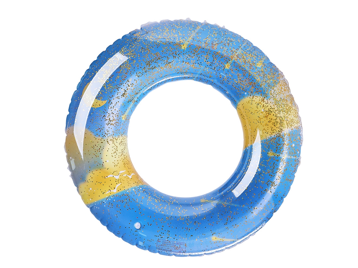 Boia Inflável Infantil para Piscina, Retrô Listrada em Pvc, Chuva de Meteoros com Lantejoulas, Show AQUAFORGE