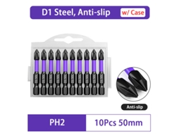 Conjunto De Bits Ph2 Antiderrapantes Aprimorados Para Parafusadeira Impacto, Magnéticos Phillips Chave Fenda E Furadeira. -aquaforge