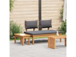 Vidaxl Conjunto De Banco E Mesa Para Jardim 2 Unid. Cinza E Marrom