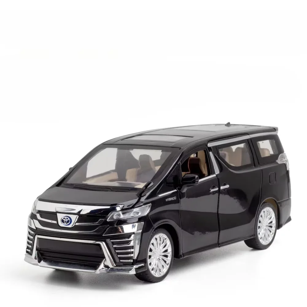 (vellfire Black) Escala 1:24 - Modelo De Furgão Comercial, Portas Que Abrem, Com Efeitos Sonoros E Luminosos.