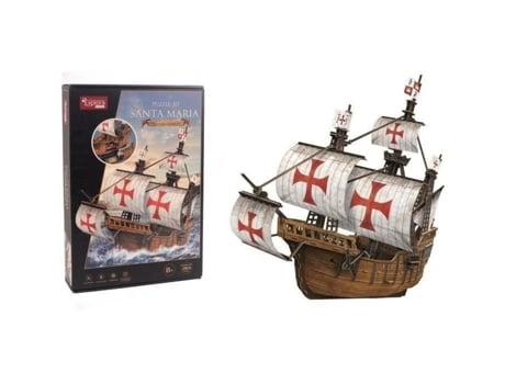 Puzzle 3d Barco Santa Maria Jogo De Construção Explora 204 Peças A Partir De 8 Anos