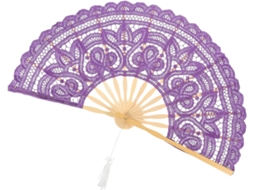 Leque Dobrável Vintage Bambu Renda Acessório Elegante Dança Ideal Casamentos Aniversários Fácil Transportar GOKOCO