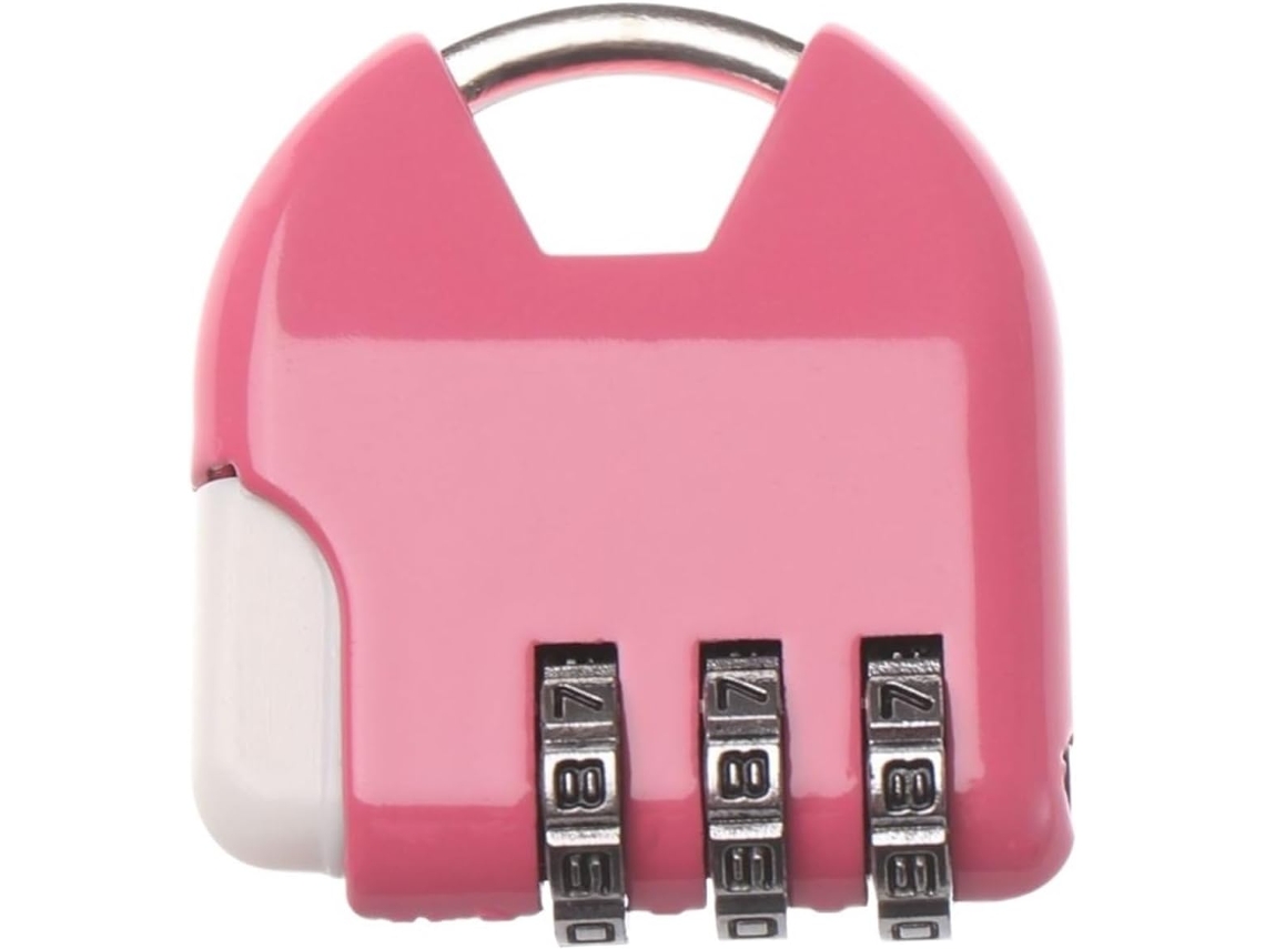 Conjunto De 2 Cadeados Metal Para Malas Viagem, Para Uso Externo, Com Mostrador De 3 Dígitos Rosa