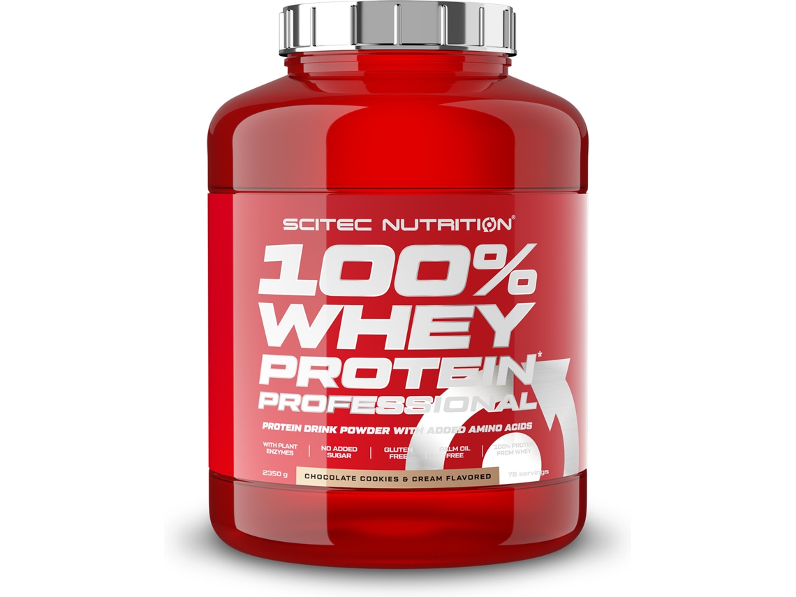 Proteína SCITEC NUTRITION 100% Professional Fórmula Melhorada Sem Açucares (2.35 Kg  - Chocolate - Galleta)