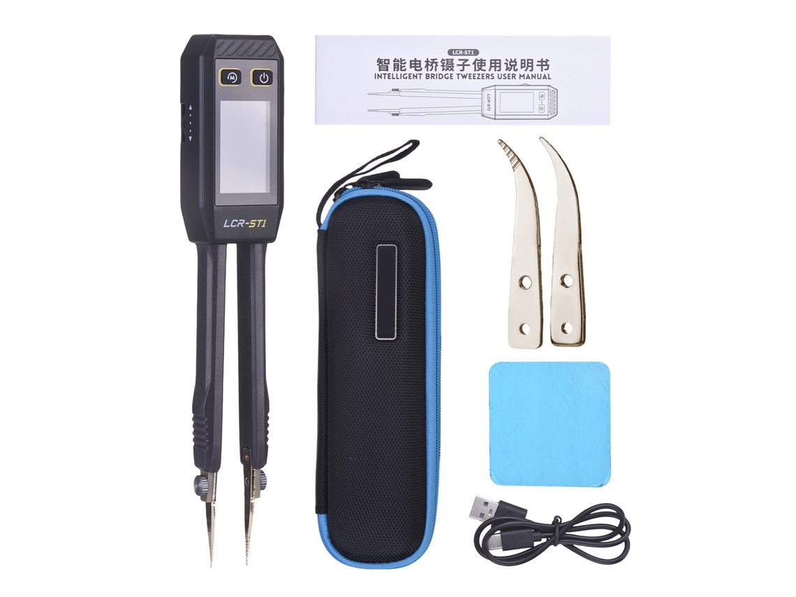 YURU pinça medidor LCR digital portátil com bateria integrada para resistores, capacitores, indutores e diodos LCR ST1