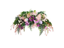 Decoração De Porta Easter Egg Com Flores Wild Chrysanthemum E Eucalipto - Laxiscreed