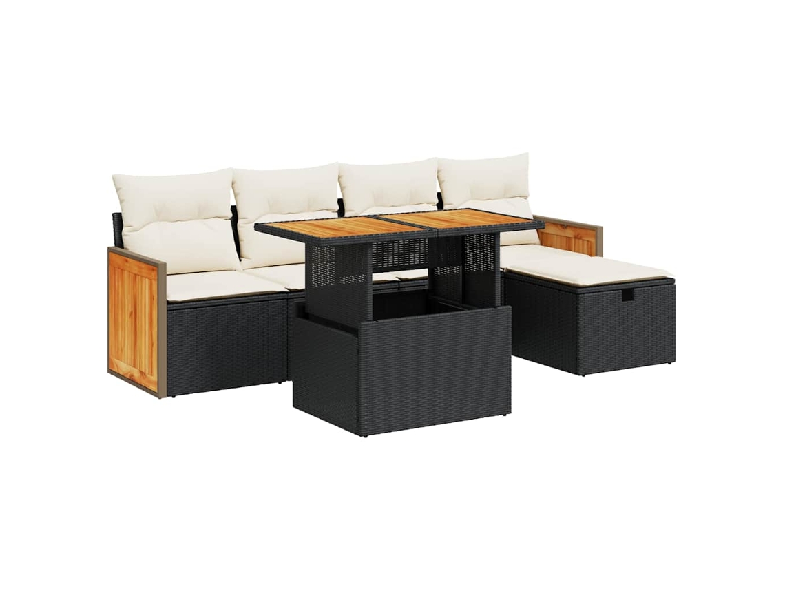 Garden Sofa Set, Garden Sofa Sets Vidaxl Preto Rattan / Vime (n/a)