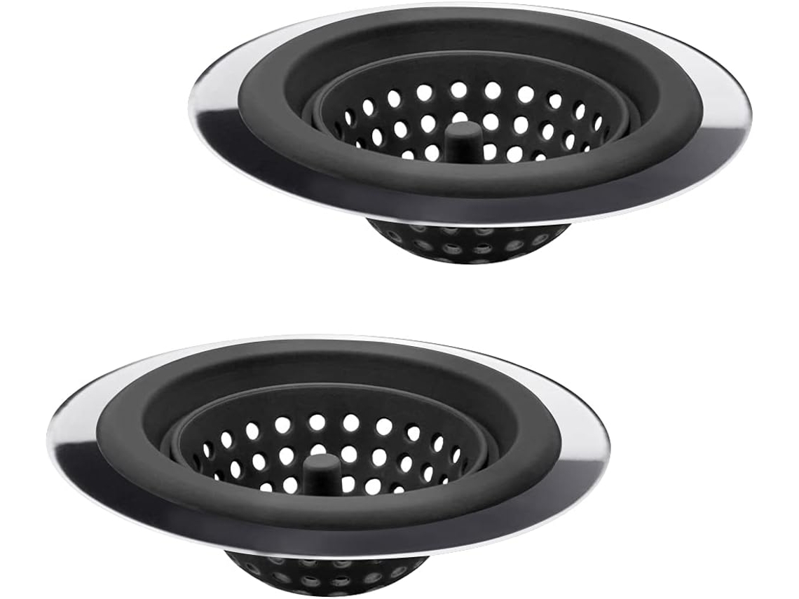 Ferramenta 2 Pçs Filtro de Silicone Esgoto Preto Filtros Pia Flexível e Cestas Drenagem Cozinha Aço Inoxidável UISAVE