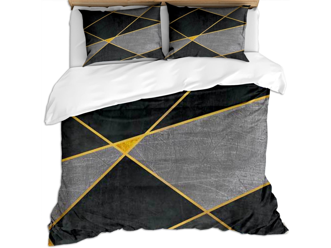 Capa de Edredom com 2 Fronhas 65x65 Cm em Microfibra Fronha (LxA)