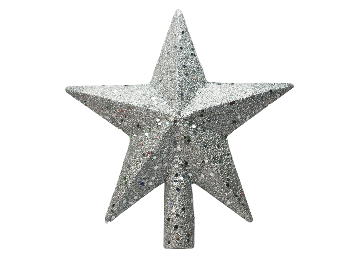 Topo de árvore de Natal estrela 20cm com glitter dourado rosa prata vermelho S/MARCA