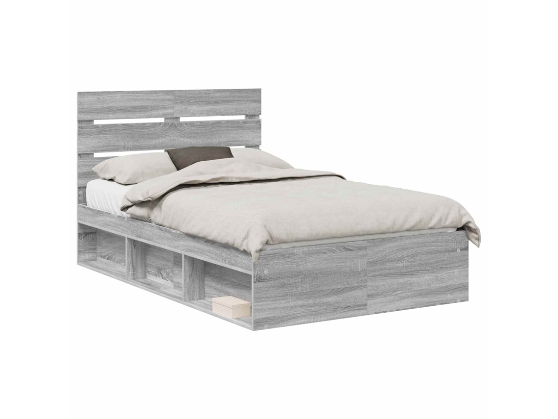 Estrutura da Cama com Cabeceira Cinza Sonoma 120x190 cm MAISON EXCLUSIVE