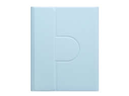 Capa Com Teclado Bluetooth Em Couro Compatível Com Ipad De 10,2"/10,5", Giratória 360°, Magnética, Cor Azul Celeste
