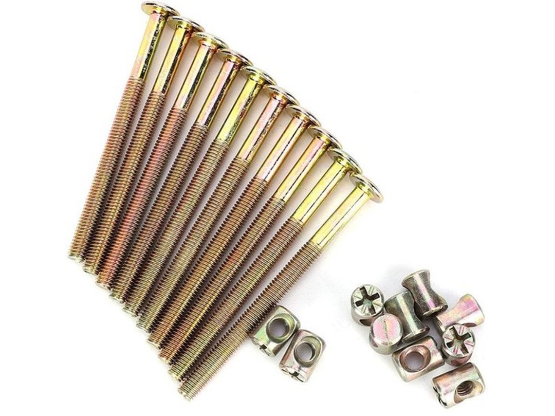 Parafusos De Móveis 10 Unidades - Conectores - Rolamentos Cilíndricos - Aço Carbono - M6 90 Mm - Acionamento Pozidriv - Durável E Resistente À Corrosã