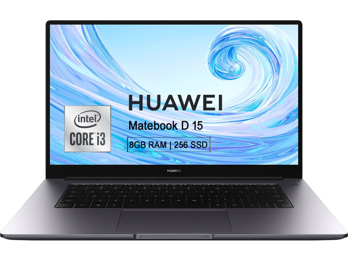 Portátil HUAWEI MateBook D15 BohrB-WAI9A (15.6'' - Intel Core i3-10110U - RAM: 8 GB - 256 GB SSD PCIe - Intel UHD Graphics 620)