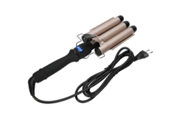 2026 plancha de Rizo com 3 Barras Wand Ondulador de Cabelo Ferramenta de Estilo 32mm Ouro 110‑240veu Plug